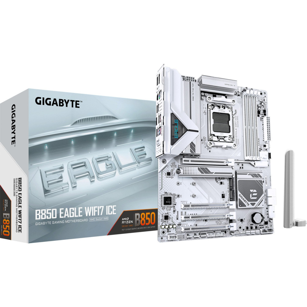 GIGABYTE B850 EAGLE WIFI7 ICE Scheda madre - CPU AMD Ryzen serie 9000, VRM digitale a 8+2+2 fasi, fino a 8200 MHz DDR5 (O.C.), 1