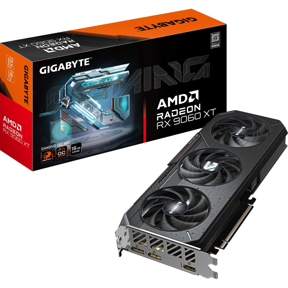 GIGABYTE Radeon RX 9060 XT GAMING OC 16G Scheda Grafica - 16GB GDDR6, 128bit, PCI-E 5.0, 3320 MHz Frequenza core, 2 x DisplayPor