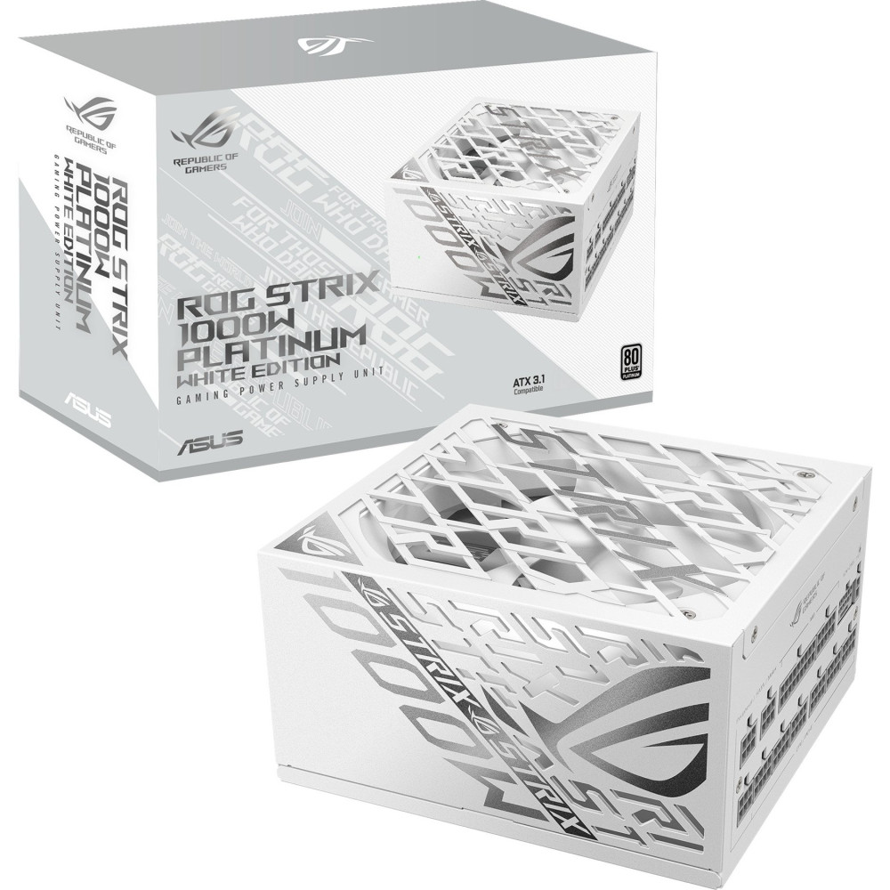 ASUS ROG -STRIX-1000P-GAMING-WHITE alimentatore per computer 1000 W 20+4 pin ATX ATX Bianco, Alimentatore PC
