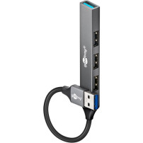 goobay Hub USB sottile a 4 porte, USB-A a USB-A, USB 3.2