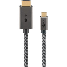 goobay Cavo adattatore USB in tessuto, connettore USB-C > connettore HDMI, 4K / 60Hz