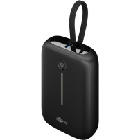 goobay Powerbank 10.000 mAh, cavo USB-C integrato 13 cm, 20 watt