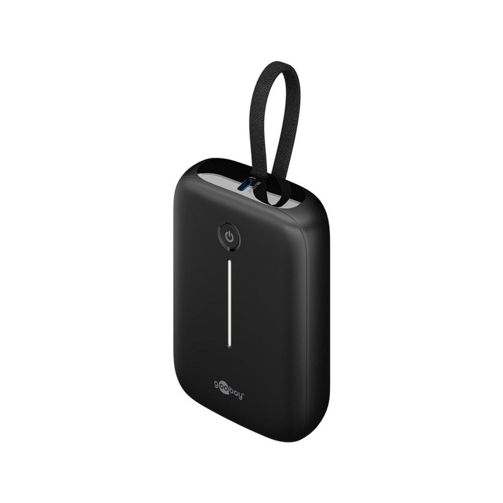 goobay Powerbank 10.000 mAh, cavo USB-C integrato 13 cm, 20 watt