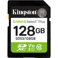 Kingston 128GB SDXC Canvas Select Plus Gen3 150MB/s C10 UHS-I U1 V10, Scheda di memoria