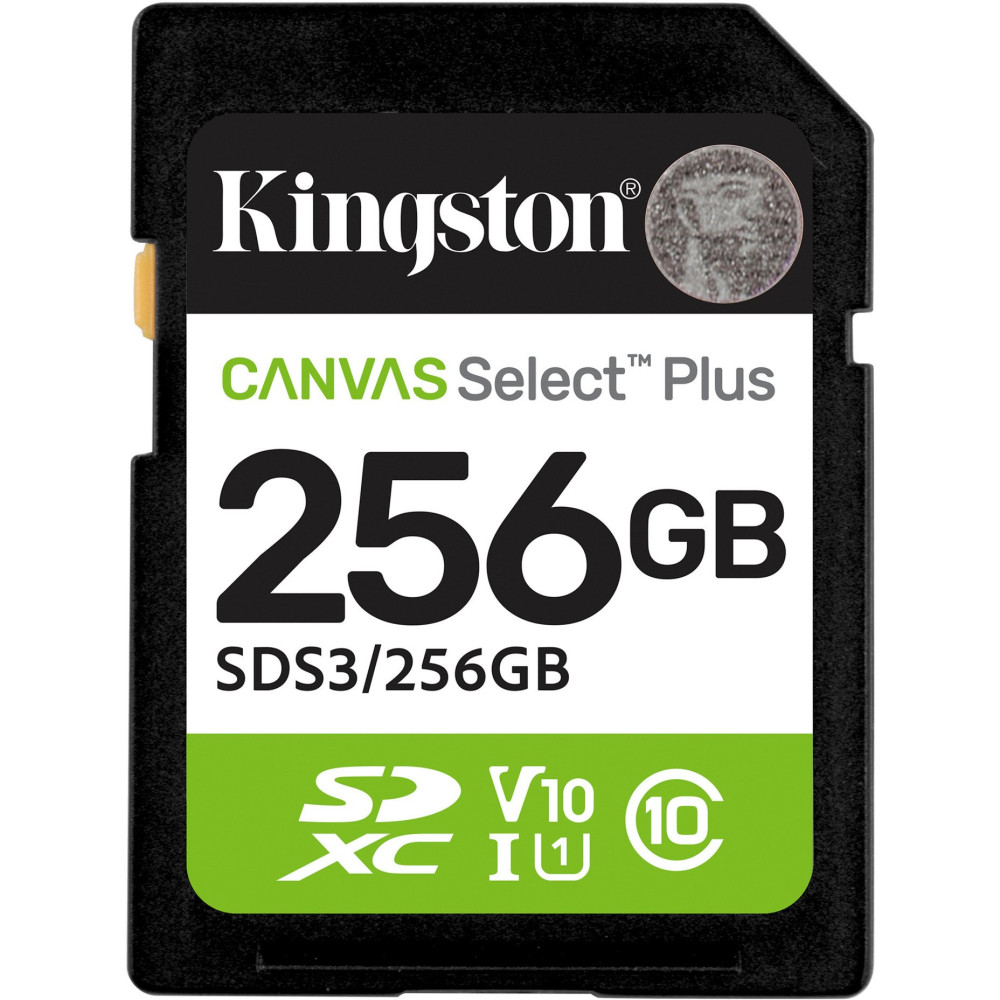 Kingston 256GB SDXC Canvas Select Plus Gen3 150MB/s C10 UHS-I U1 V10, Scheda di memoria