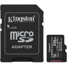 Kingston 256GB microSDXC Canvas Select Plus Gen3 150MB/s A1 (Adattatore SD incluso), Scheda di memoria