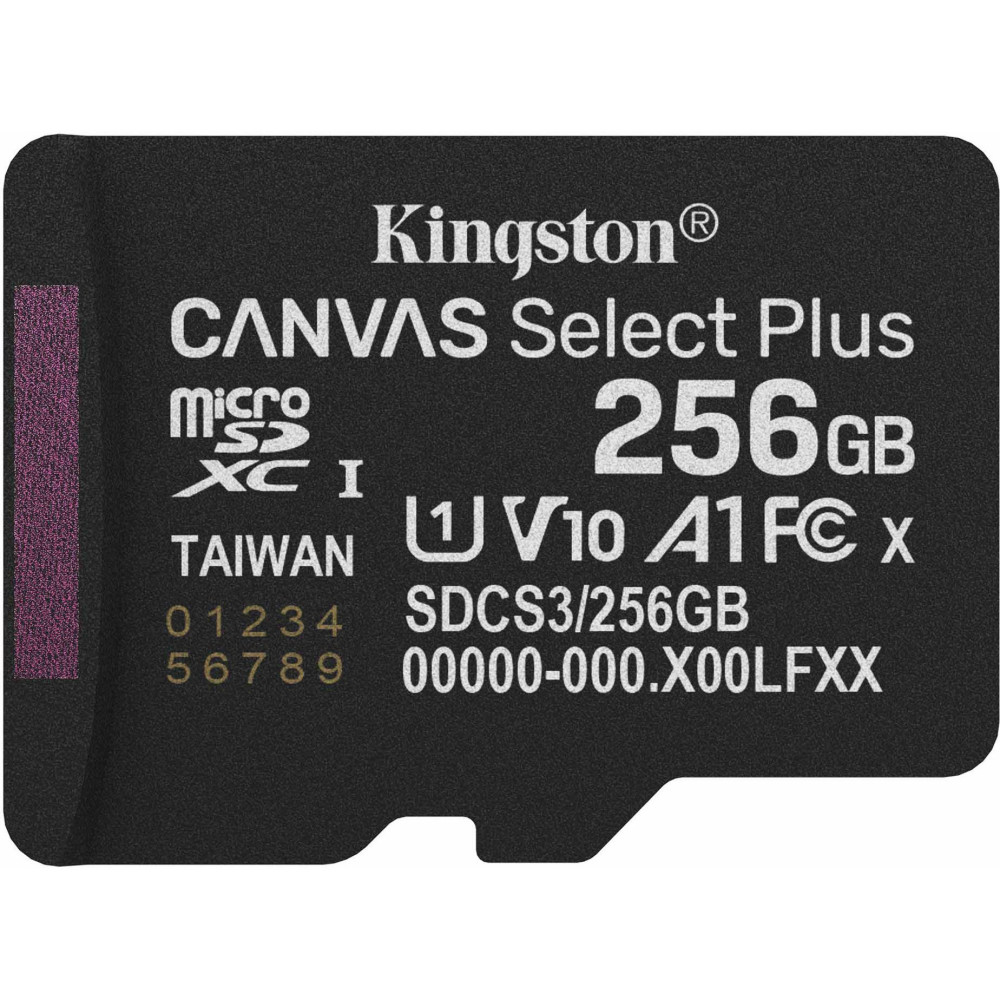 Kingston 256GB micSDXC Canvas Select Plus Gen3 150R A1 (Adattatore SD non incluso), Scheda di memoria