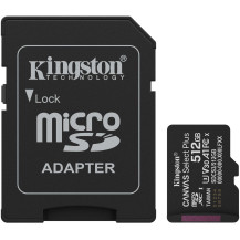 Kingston 512GB microSDXC Canvas Select Plus Gen3 150MB/s A1 (Adattatore SD incluso), Scheda di memoria