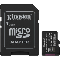 Kingston 512GB microSDXC Canvas Select Plus Gen3 150MB/s A1 (Adattatore SD incluso), Scheda di memoria