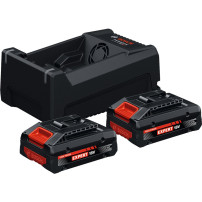Bosch Set di avviamento EXPERT 2x EXBA 18V-40 + caricabatterie a doppia tensione GAL 12V/18V-80