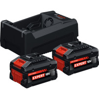Bosch Set di avviamento EXPERT 2x EXBA 18V-55 + caricabatterie a doppia tensione GAL 12V/18V-80