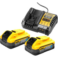 DEWALT Kit di avvio batteria Powerstack DCB1104H2, incl. 2x batteria 18 volt, set
