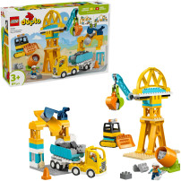 LEGO DUPLO Town Cantiere con veicoli da costruzione - Set 3 in 1, Giochi di costruzione