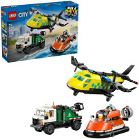 LEGO Set combinato città con aereo, veicolo di manutenzione e hovercraft, Giochi di costruzione