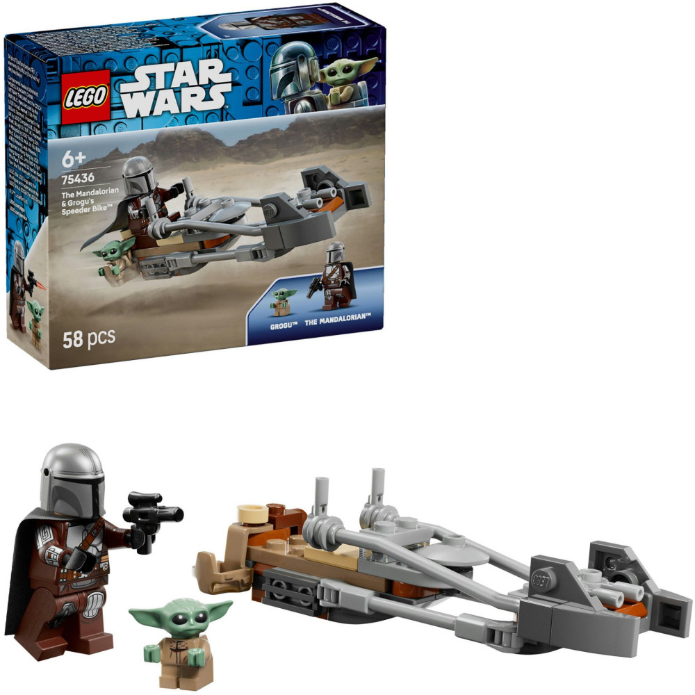 LEGO Star Wars Il Mandaloriano e Grogu sulla loro Speeder Bike, Giochi di costruzione