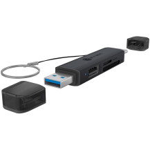 ICY BOX IB-CR203-CU3 lettore di schede USB 3.2 Gen 1 (3.1 Gen 1) Type-A/Type-C Nero