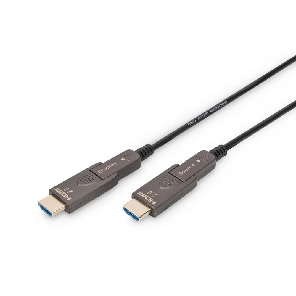 DIGITUS 4K - Cavo HDMI AOC ibrido fibra di vetro con connettori rimovibili da 20m