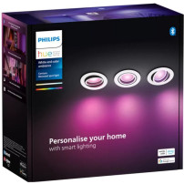 Philips Hue White Ambiance Adore bagno faretti da incasso e da appoggio (confezione da 3), Luce LED