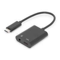 ADATTATORE / CONVERTITORE DIGITUS USB-C, USB-C a USB-C + 3,5mm jack