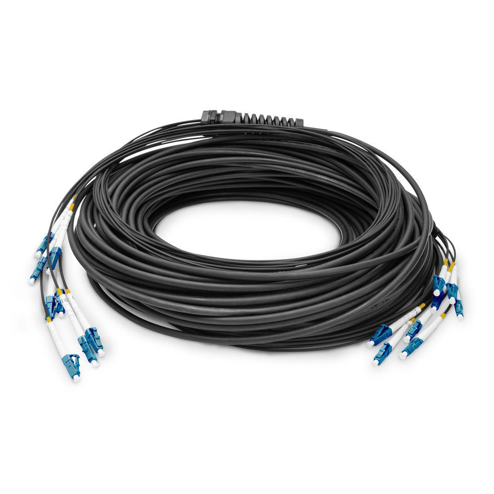 DIGITUS Cavo prefabbricato in vetro universale con breakout, singolo modo OS2, 8 fibre, LC/UPC - LC/UPC