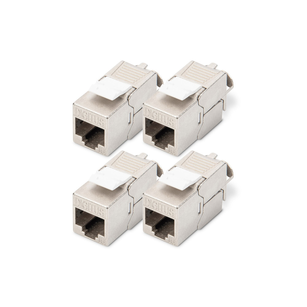 DIGITUS Modulo CAT 6A Keystone schermato con connessione di montaggio senza strumenti - 4 pezzi