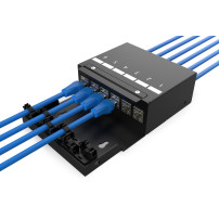 Cassettino del punto di consolidamento DIGITUS, 6 porti moduli Keystone con intelligente gestore dei cavi