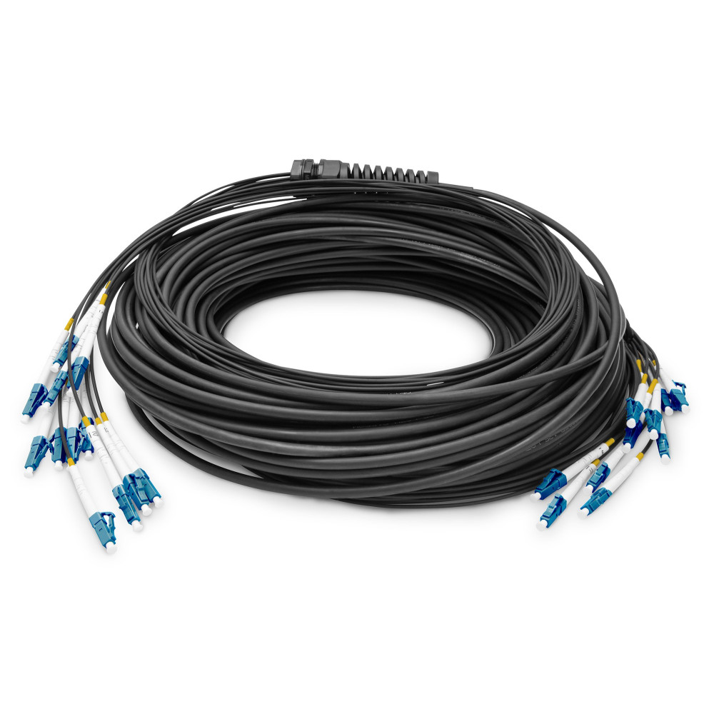 DIGITUS Cavo a fibre ottiche universal pre-assemblato con breakout, monomodo OS2, 12 fibre, LC/UPC - LC/UPC