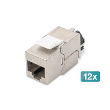 DIGITUS Modulo Keystone CAT 6A protetto con gestore di cavi intelligente - 12 pezzi