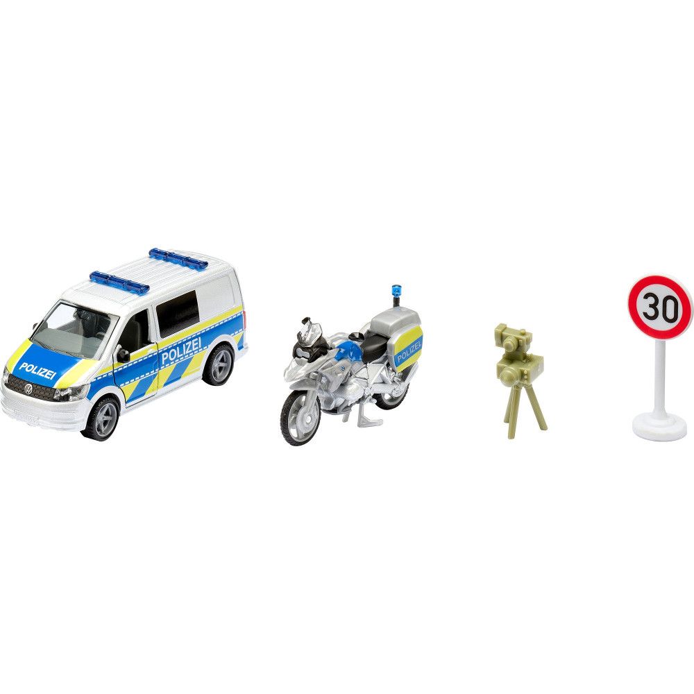SIKU SUPER VW T6 con moto della polizia BMW, Veicolo modello