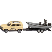 SIKU BLISTER Land Rover Defender "Safari" con barca, Veicolo modello
