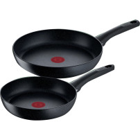 Tefal Set di padelle Black Stone, 2 pezzi