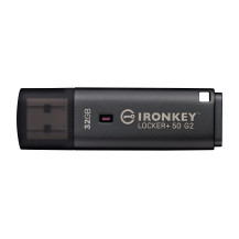 Kingston IronKey 32GB Locker Plus 50 G2, FIPS 197, AES-256, 32 GB, USB Typ-A, 3.2 Gen 1 (3.1 Gen 1), 145 MB/s, con cappuccio, Ne
