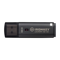 Kingston IronKey 32GB Locker Plus 50 G2, FIPS 197, AES-256, 32 GB, USB Typ-A, 3.2 Gen 1 (3.1 Gen 1), 145 MB/s, con cappuccio, Ne