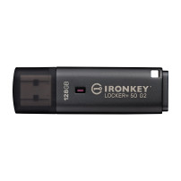 Kingston IronKey 128GB Locker Plus 50 G2, FIPS 197, AES-256, 128 GB, USB Tipo-A, 3.2 Gen 1 (3.1 Gen 1), 145 MB/s, Custodia, Nero