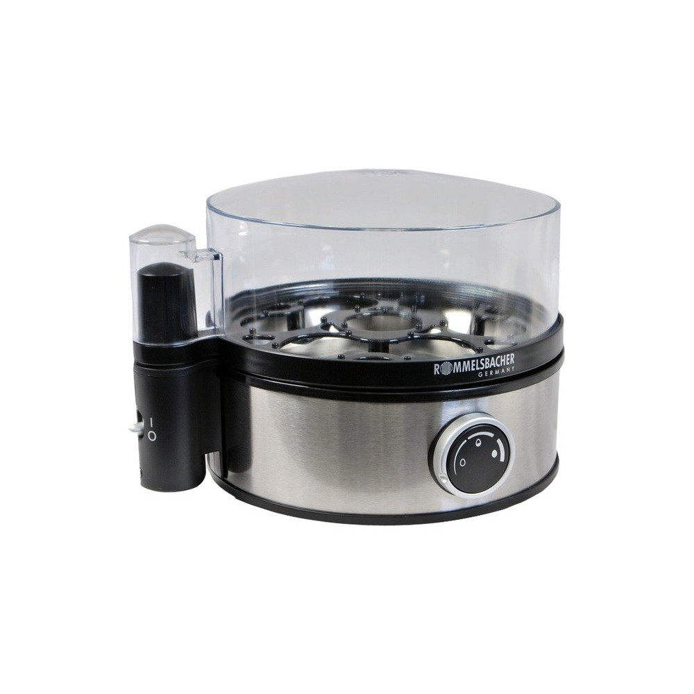 Rommelsbacher ER 400 Pentolino per uova 7 uovo/uova 400 W Nero, Acciaio inossidabile, Trasparente, Cuociuova