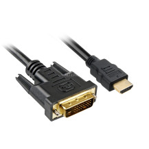 Sharkoon 5m, HDMI/DVI-D Nero, Adattatore