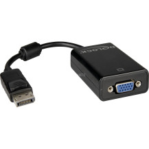 DeLOCK 61848 cavo e adattatore video 0,125 m VGA (D-Sub) DisplayPort Nero