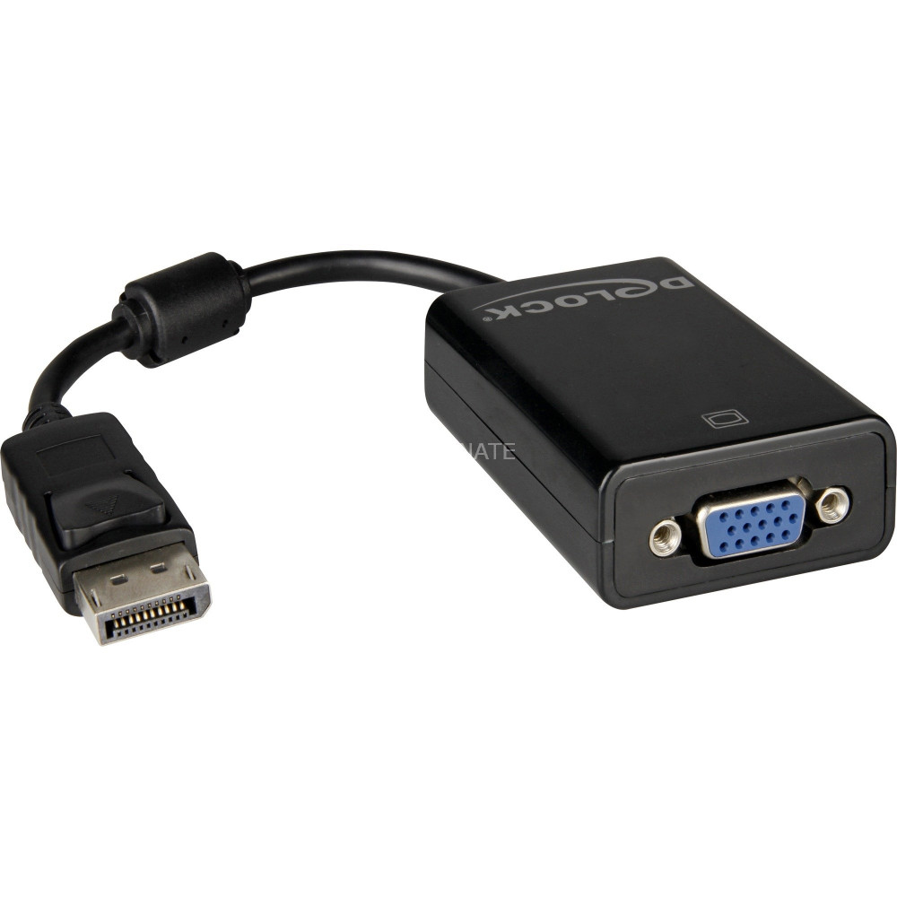 DeLOCK 61848 cavo e adattatore video 0,125 m VGA (D-Sub) DisplayPort Nero