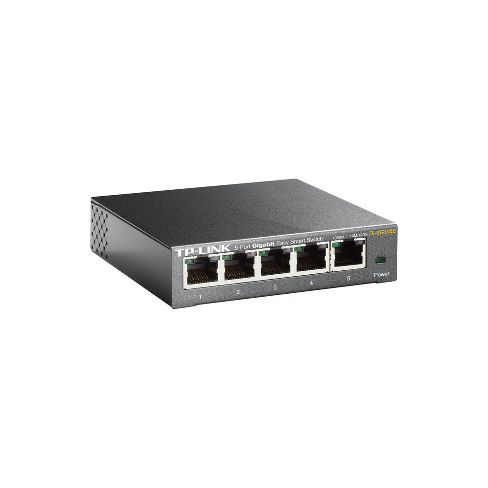 TP-Link TL-SG105E Gestito L2 Gigabit Ethernet (10/100/1000) Nero, Interruttore