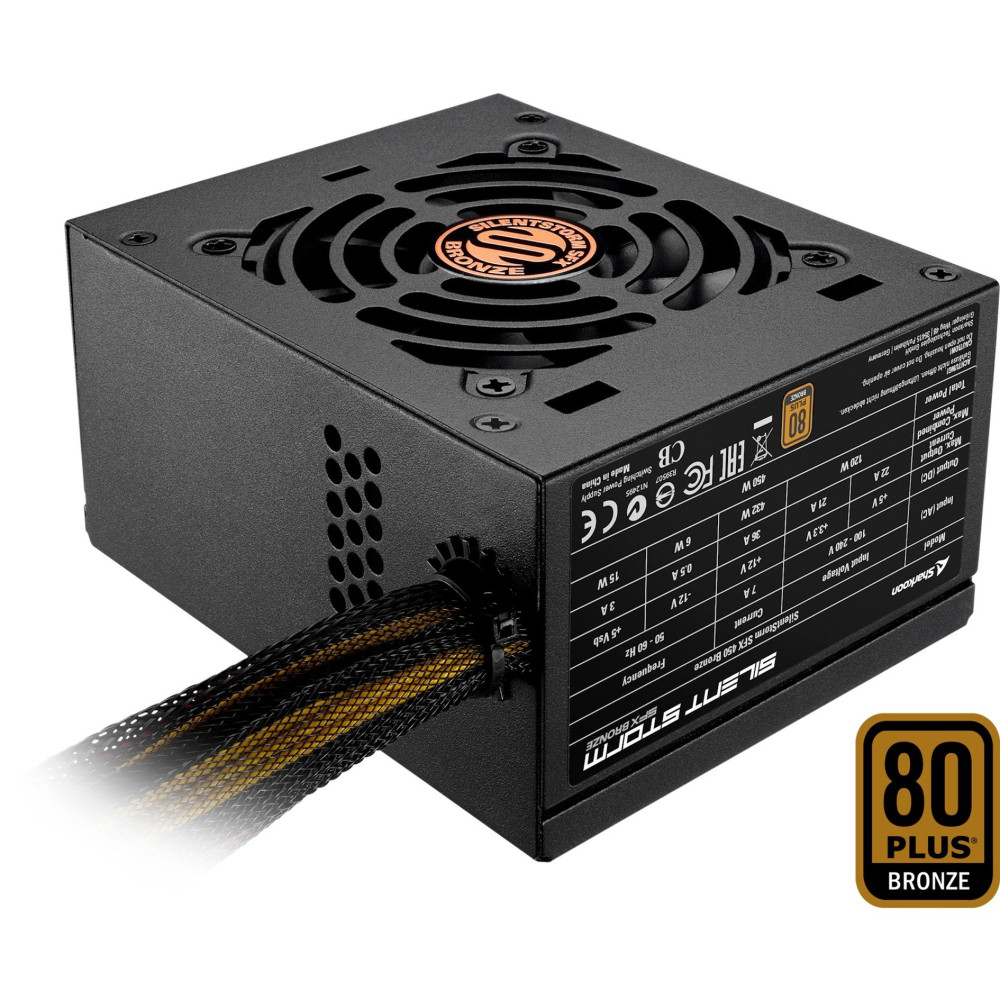 Sharkoon SilentStorm SFX Bronze alimentatore per computer 450 W 20+4 pin ATX Nero, Alimentatore PC