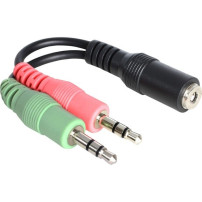 DeLOCK 65459 cavo audio 0,012 m 3.5mm 2 x 3.5mm Nero, Cavo a Y