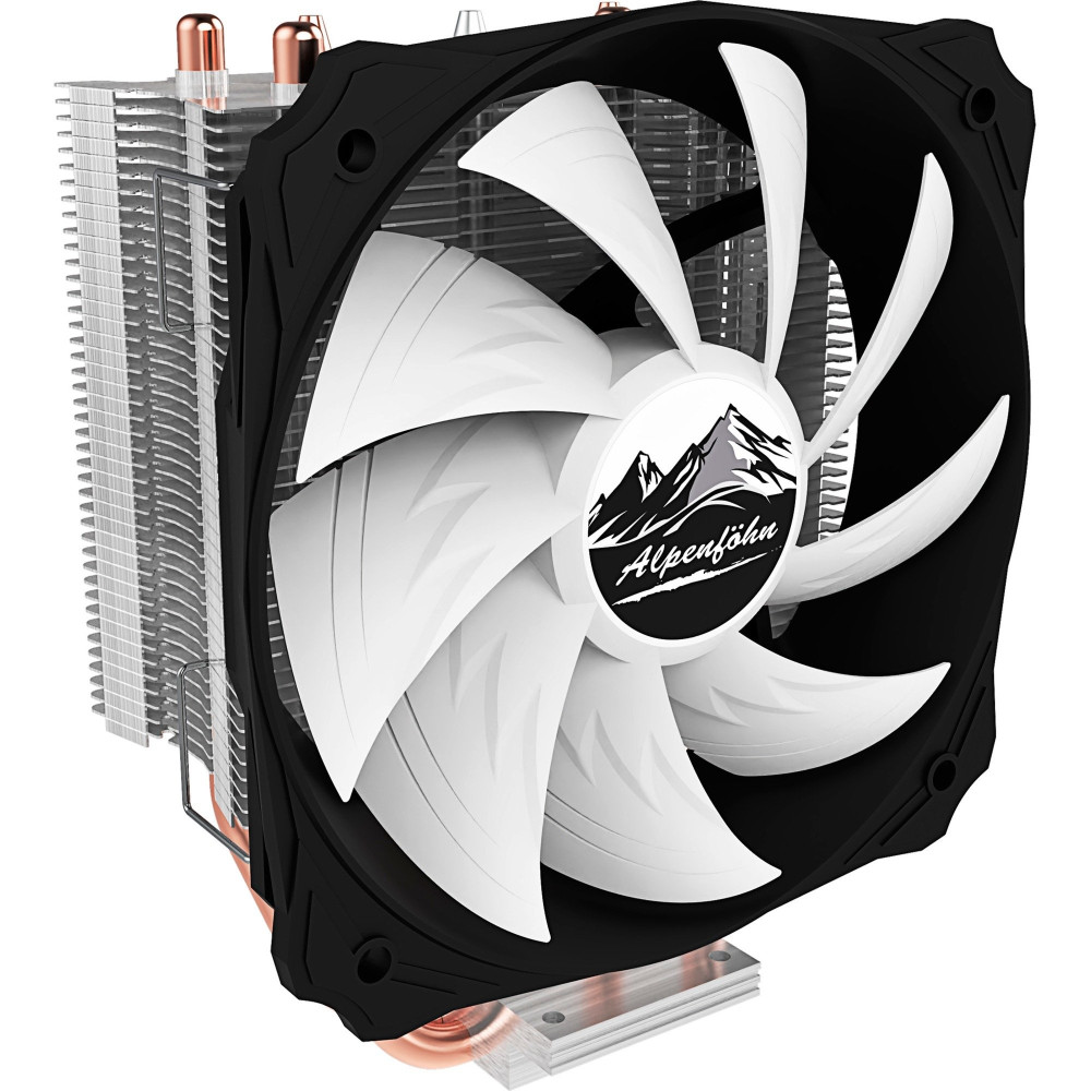 Alpenföhn Ben Nevis Processore Refrigeratore 12 cm Nero, Rame, Argento, Bianco, raffreddamento CPU