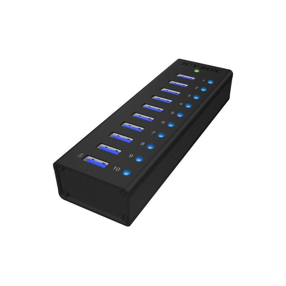 ICY BOX IB-AC6110 USB 3.2 Gen 1 (3.1 Gen 1) Type-B 5000 Mbit/s Nero, Hub USB
