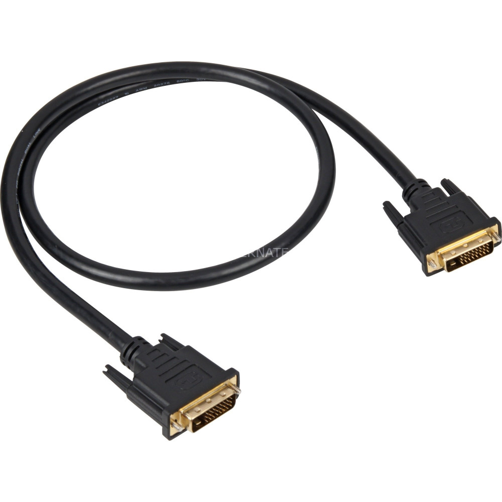 Sharkoon DVI-D/DVI-D (24+1), 1 m cavo DVI Nero