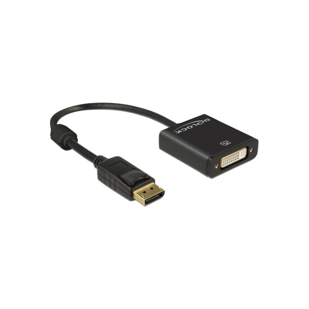 DeLOCK 62599 cavo e adattatore video 0,2 m DisplayPort DVI-I Nero