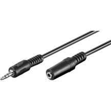 goobay 3.5 mm, 2 m cavo audio 3.5mm Nero, Cavo di prolunga