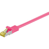 goobay RJ-45 CAT7 3m cavo di rete Magenta S/FTP (S-STP)