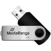 MediaRange MR908 unità flash USB 8 GB USB Type-A / Micro-USB 2.0 Nero, Argento, Chiavetta USB