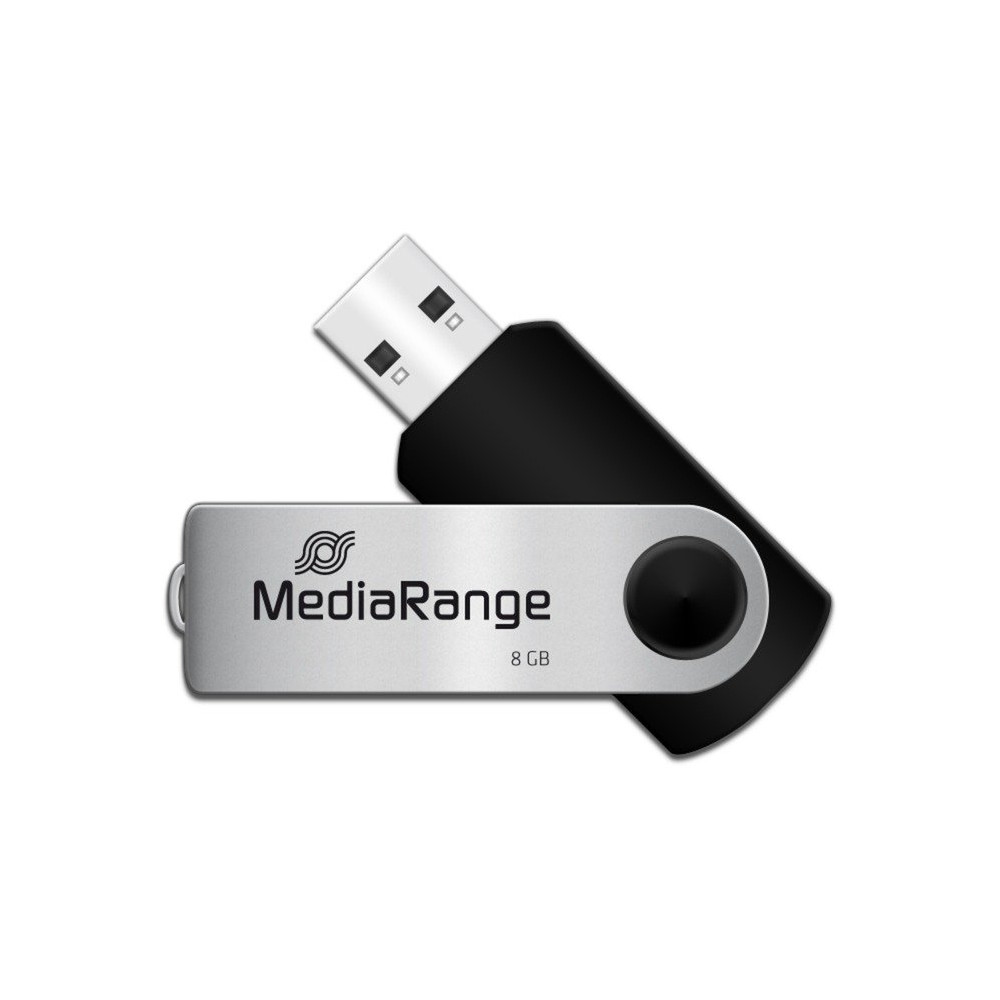 MediaRange MR908 unità flash USB 8 GB USB Type-A / Micro-USB 2.0 Nero, Argento, Chiavetta USB
