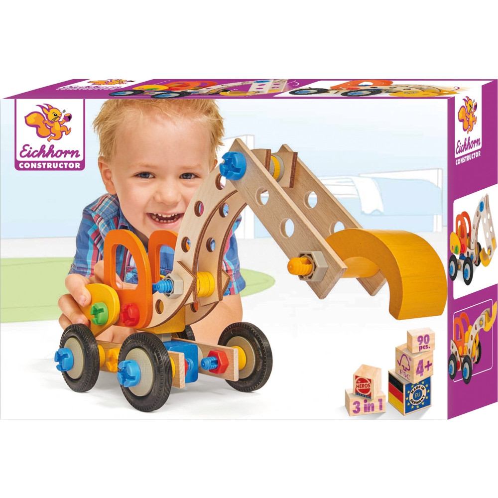 Eichhorn Constructor, Excavator giocattolo per lo sviluppo delle abilità motorie, Modulare